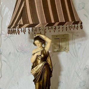 Vintage Ceramic Table Top Bronze Lamp